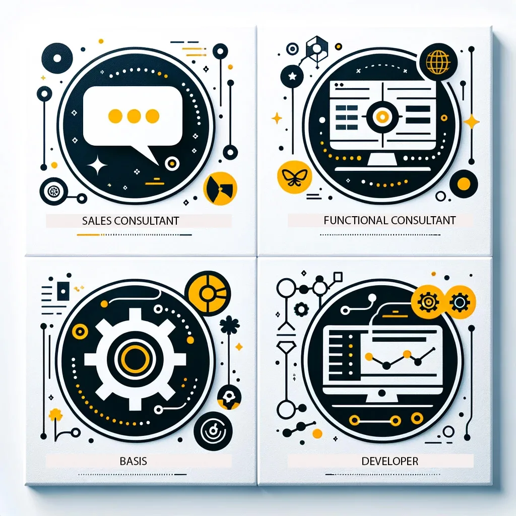 Die vier SAP-Beratertypen: Verkaufsberater, Funktionsberater, Basisberater und Developer
